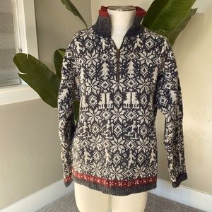 Woolrich ladies half zip wool sweater